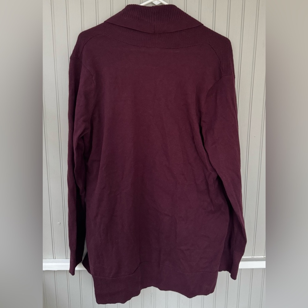 GAP Open-Front Cardigan Sweater - Deep Wine - Picture 4 of 4